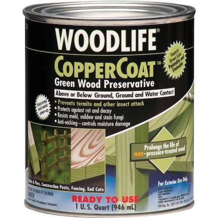 Rust-Oleum Woodlife Water-Based Coppercoat Green Wood Preservative, 1 Qt. 1904A